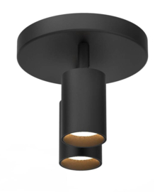 Plafondlamp | Zwart | 2 | LED spot | Rond | Verstelbaar | Dimbaar