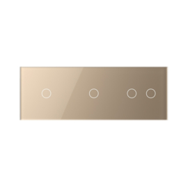 Livolo | Goud | 1+1+2 | Glasplaat | Touchschakelaar