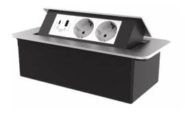 Livolo | Zilver | 3 | Pop-Up stekkerdoos | Push | Inbouw | USB & USB-C + Stopcontacten - Wit