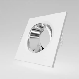 Inbouwspot | Wit/Chroom | 1 | LED | Kantelbaar en Richtbaar | Vierkant | Dimbaar