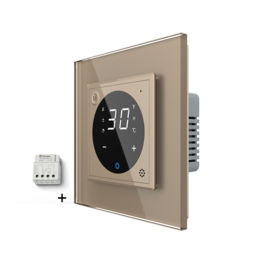 Livolo | Goud | SR | Thermostaat | Met ingebouwde temperatuursensor | Mini NO contact voor CV ketels | EC | Smart Home