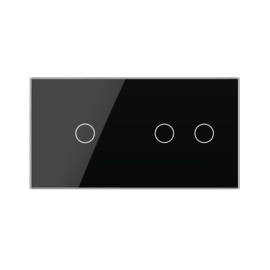 Livolo | Zwart | 1+2 | Glasplaat | Touchschakelaar