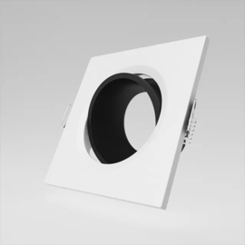Inbouwspot | Wit/Zwart | 1 | LED | Kantelbaar en Richtbaar | Vierkant | Dimbaar