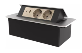 Livolo | Zilver | 3 | Pop-Up stekkerdoos | Push | Inbouw | USB & USB-C + Stopcontacten - Goud