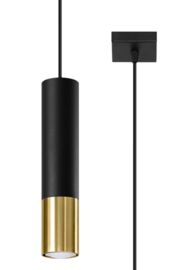 Hanglamp | 1 | Zwart met gouden buitenzijde | Luxe LED | Dimbaar