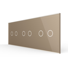 Livolo | Goud glasplaat | Touchschakelaar | 2+2+2