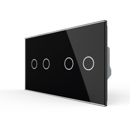 Livolo | Zwart | 2+2 | Aan/Uit | Wifi | Smart Home