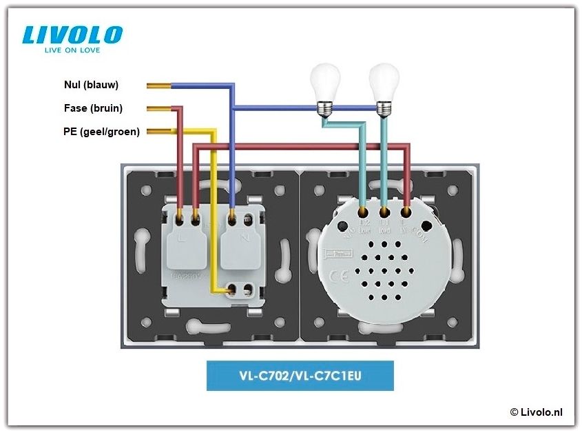 Livolo installatie en aansluitschema | Schakelaar en Wandcontactdoos | Nederland B.V.