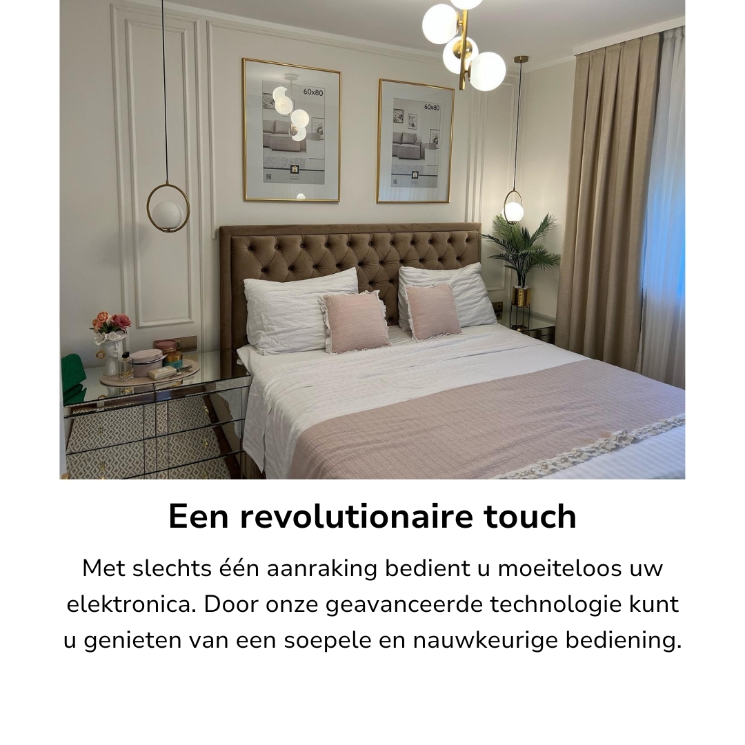 touch schakelaar met wandcontactdoos goud