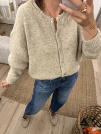 Knitted button cardigan Azzurro - beige