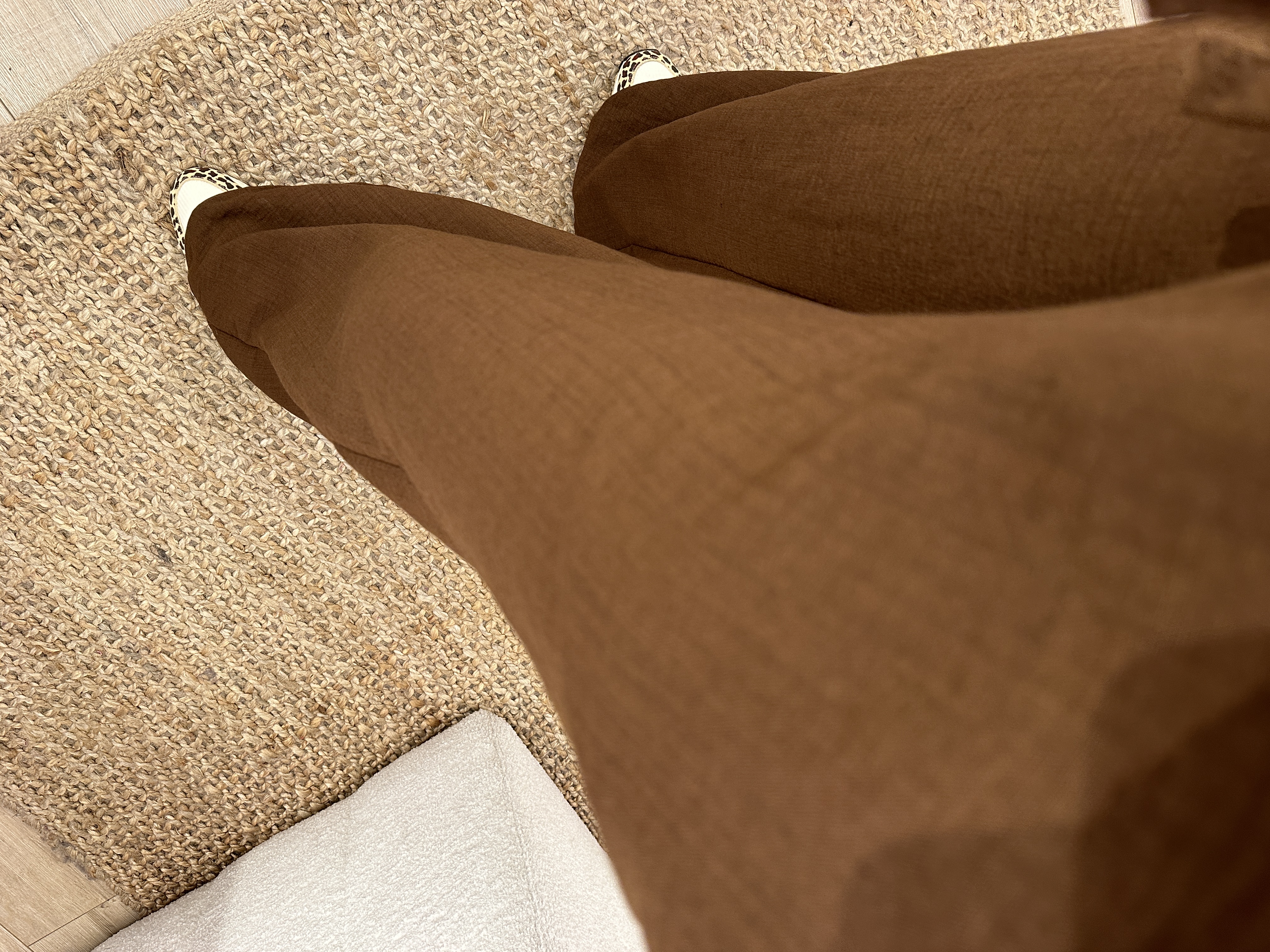 Linen mix pants Azzurro - dark brown
