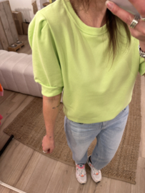Puff short sweater Azzurro - lime