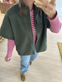 Shortsleeve zip cardigan Azzurro - army green