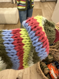 Stripe colour knitted cardigan Azzurro - army green