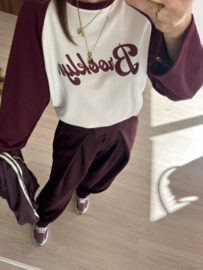 Brooklyn baseball pull - bordeaux