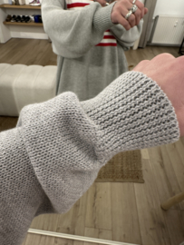 Flag knitted pull Azzurro - grey