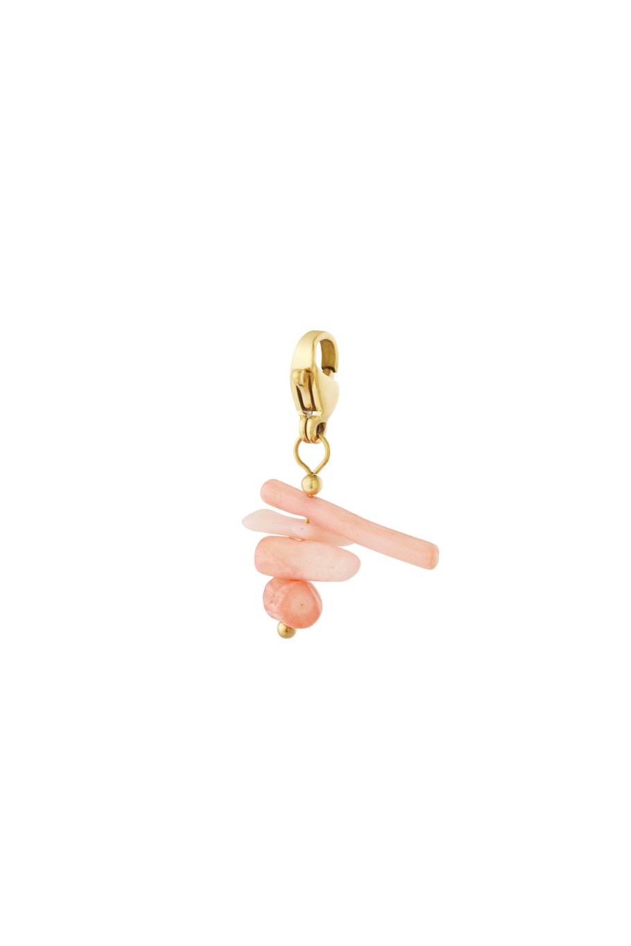 Pink tide jewelry charm - gold/pink