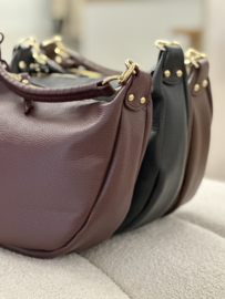 Leather chique bag - bordeaux
