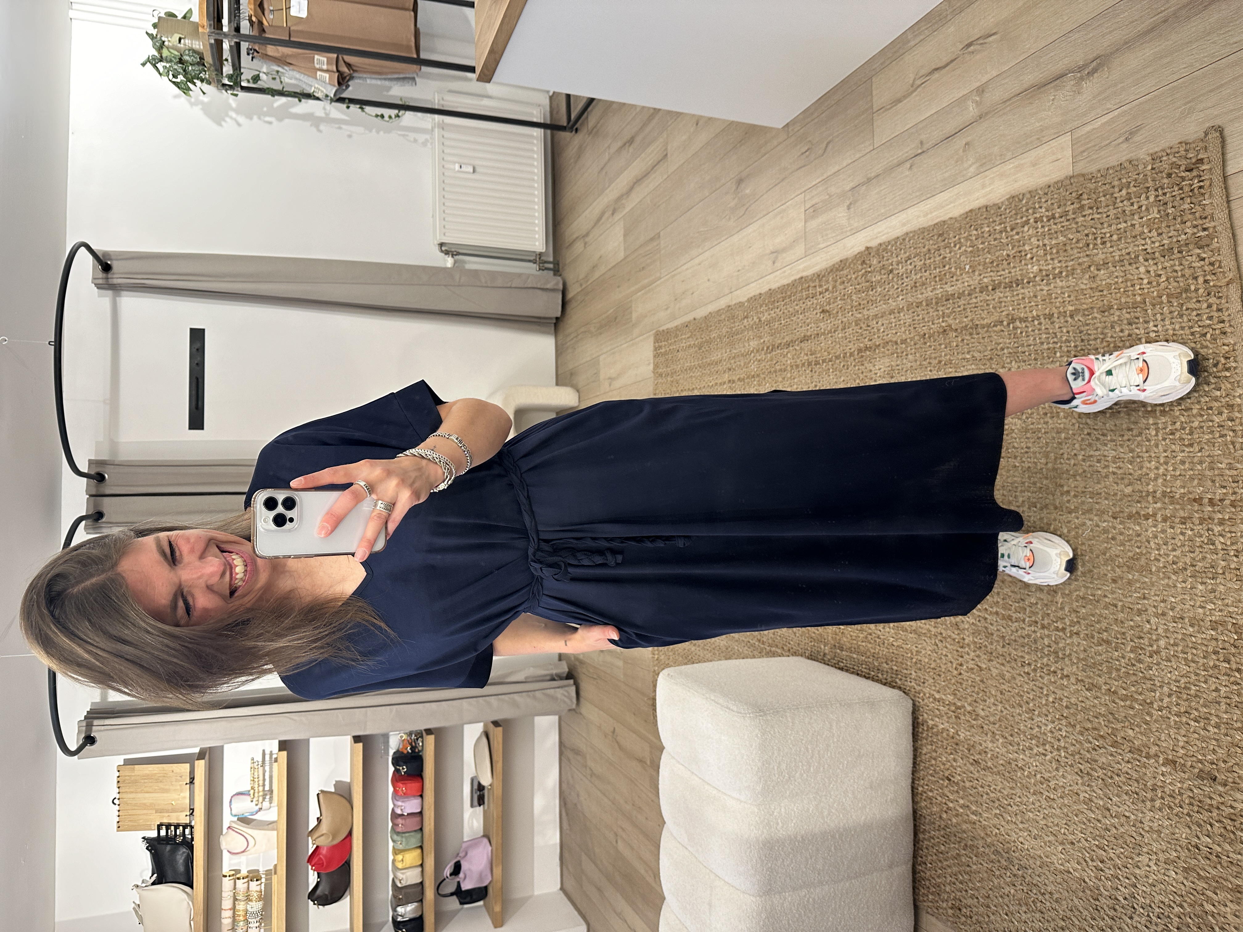 T-shirt split dress - dark blue