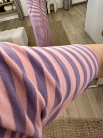 Stripe split dress - lila/pink