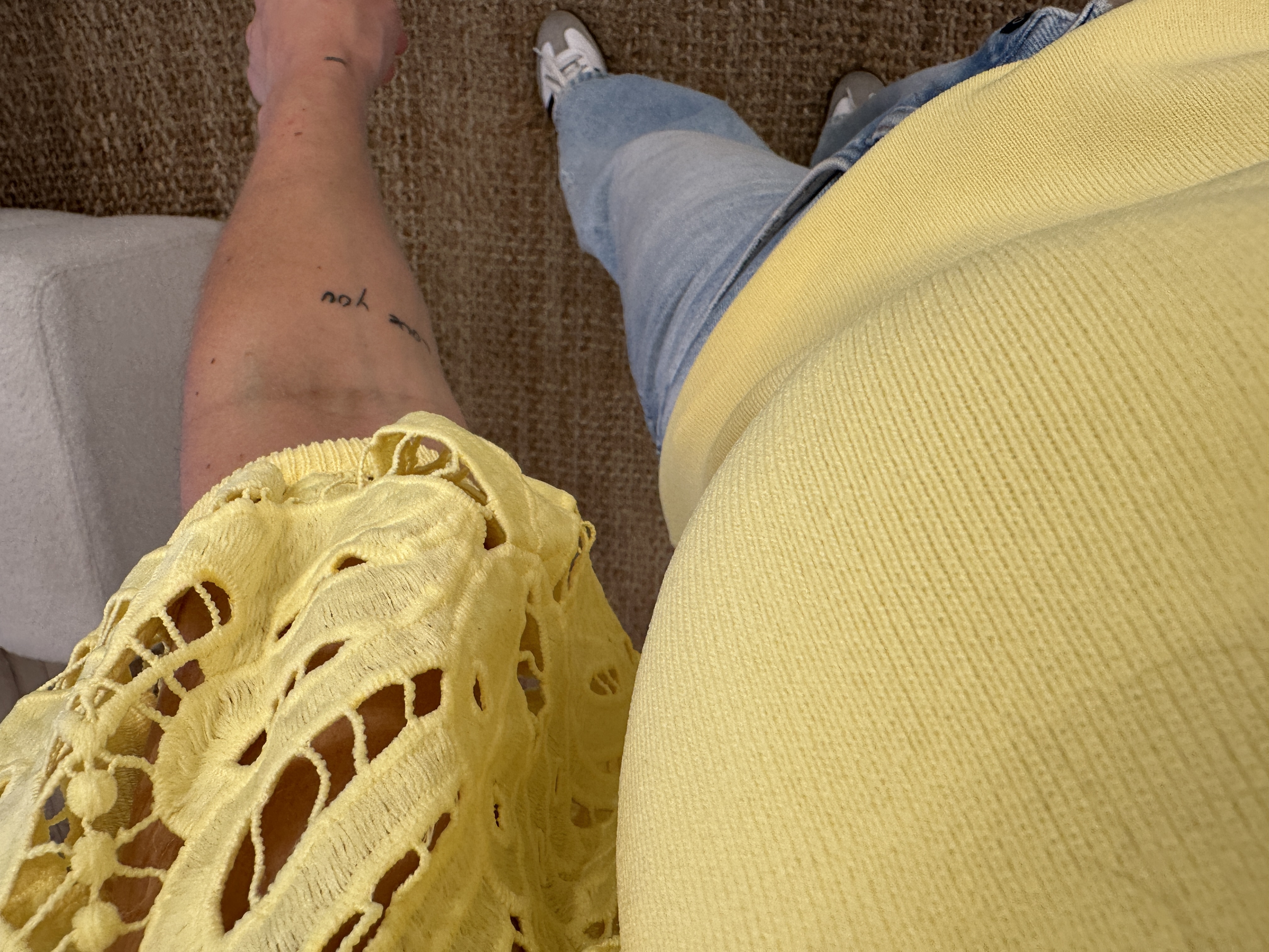 Lace puff top Azzurro - yellow