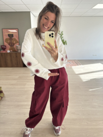 Sun sweater pull - white/bordeaux