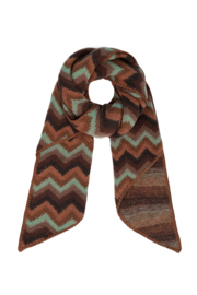 Zigzag comfy scarf - brown/green