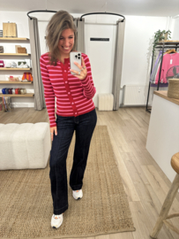 Stripe rib pull Azzurro - red/pink