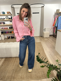 Basic puff blouse Azzurro - pink