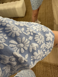 Print puff dress Azzurro - blue