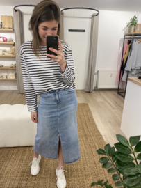Jeans split maxi skirt - denim