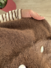 Baby alpaca spencer Azzurro - dark brown