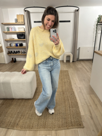 Heart knitted pull Azzurro - yellow light