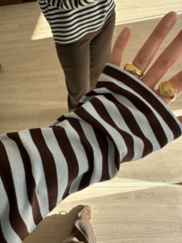 Stripe longsleeve Azzurro - dark brown/blue light