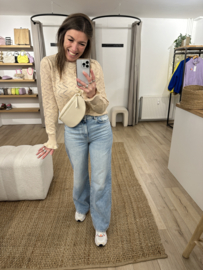 Crocheted pull Azzurro - beige