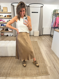 Satinlook skirt - camel