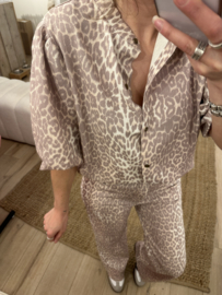 Panter puff blouse Azzurro - brown