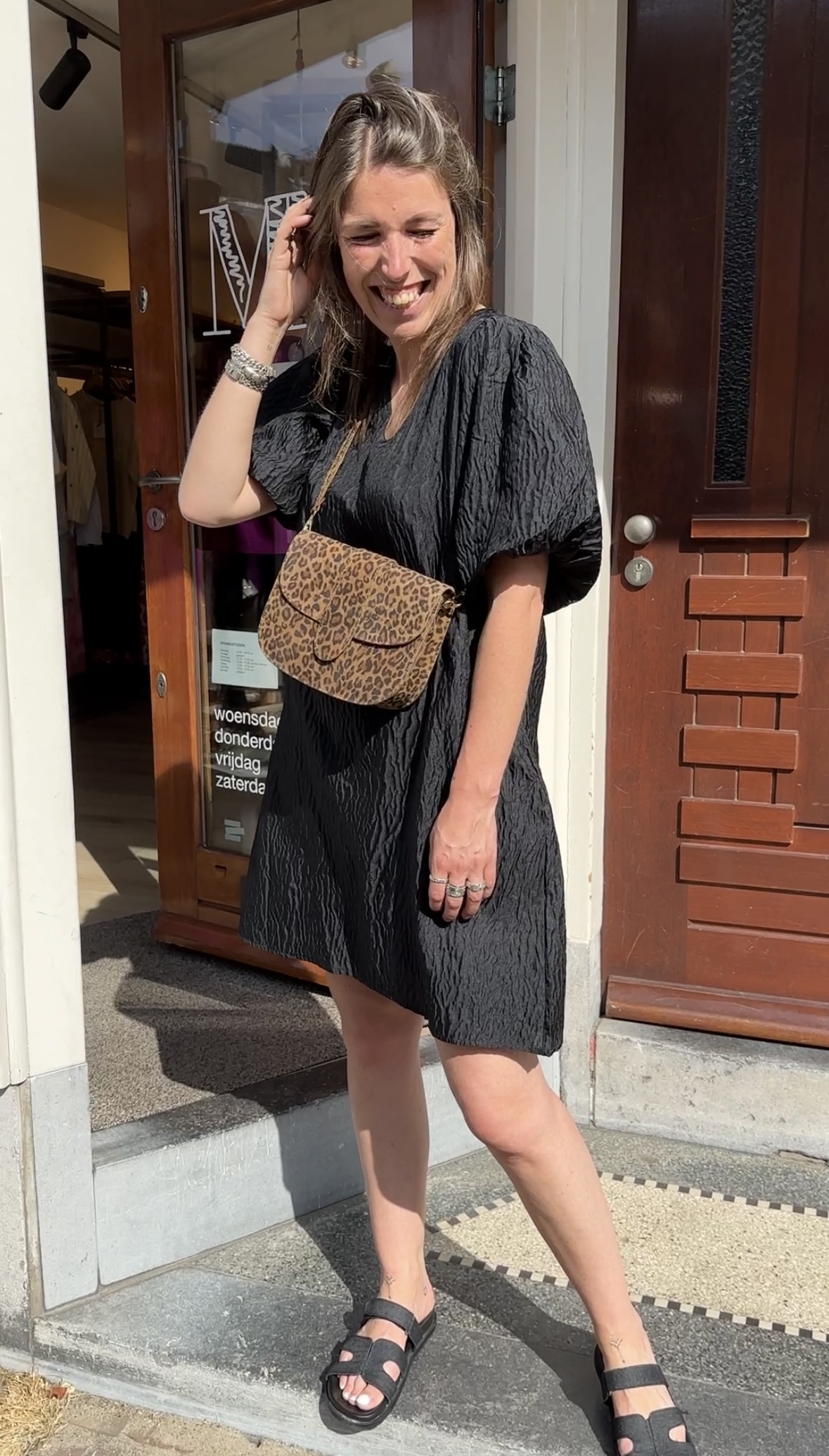 Puff dress Azzurro - black