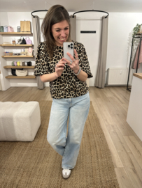 Panter puff tee Azzurro - brown