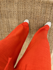 Summer straight pants Azzurro - red