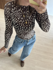 Dot cashemere longsleeve - dark brown
