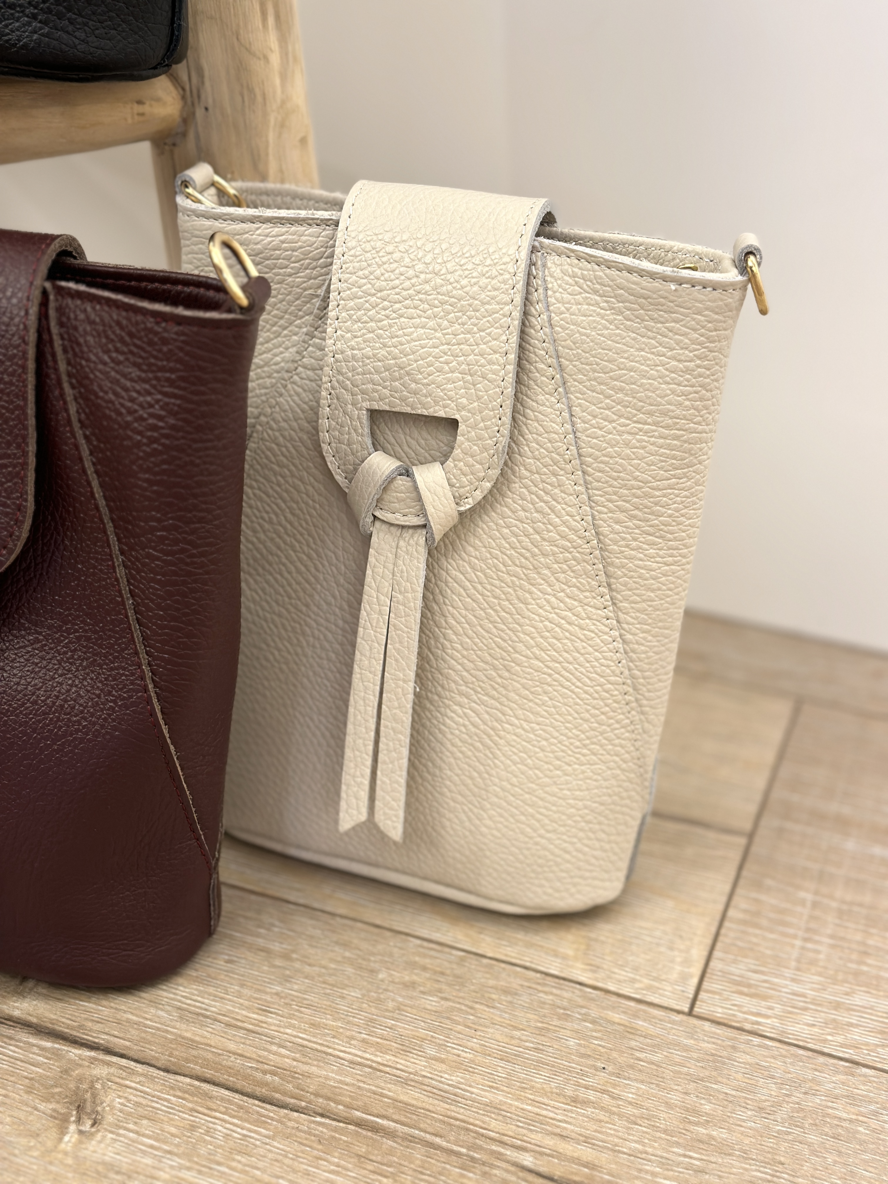 Leather kendra bag - naturel