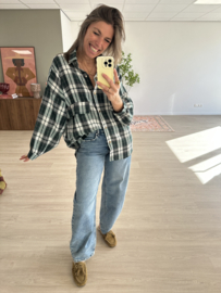 Check pocket blouse - dark green