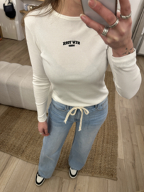 New york longsleeve Azzurro - white