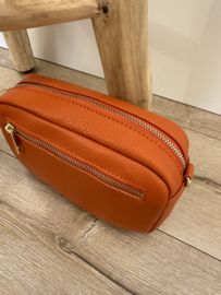 Leather classic crossbody - rust brown