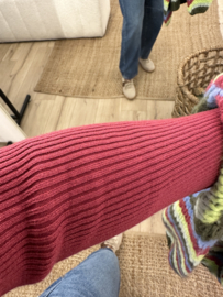 Rib longsleeve pull Azzurro - bordeaux