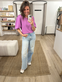 Basic puff tee Azzurro - purple