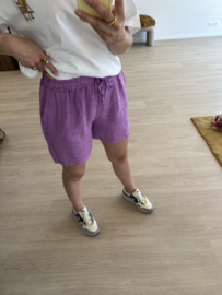 Linen short - lila