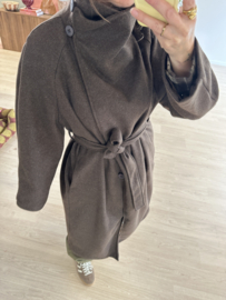 Autumn mantel long jacket - brown