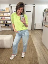 Puff short sweater Azzurro - lime